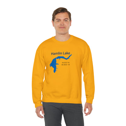 HLC Hamlin Lake Map Unisex Heavy Blend™ Crewneck Sweatshirt