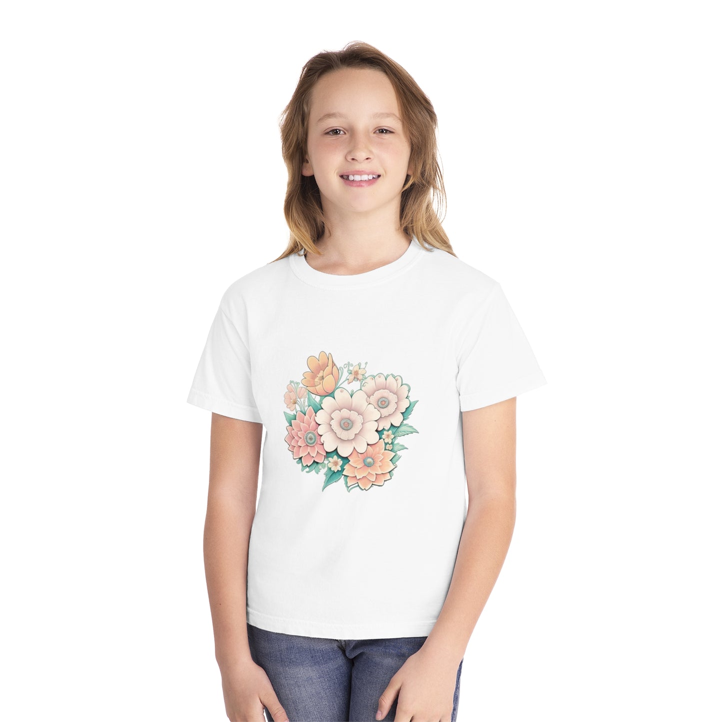 Hail Mary Prayer/Flowers Youth Midweight Tee