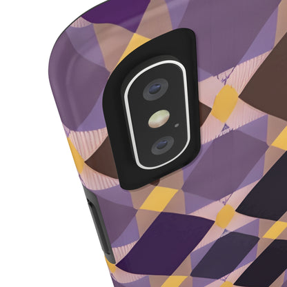 Purple Geo Plaid Tough Phone Cases