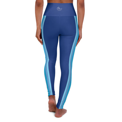 HLC Blue Stripes High Waisted Yoga Leggings (AOP)