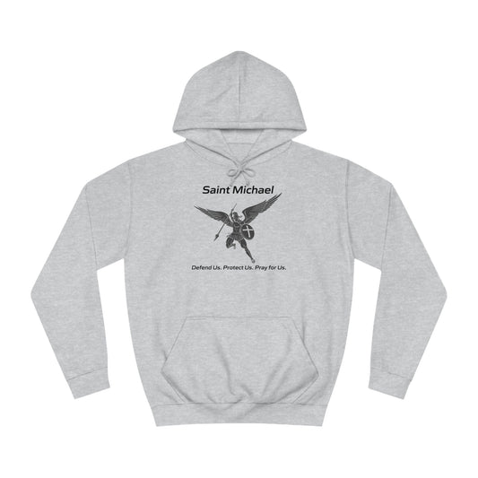 Archangel Saint Michael w prayer Unisex College Hoodie