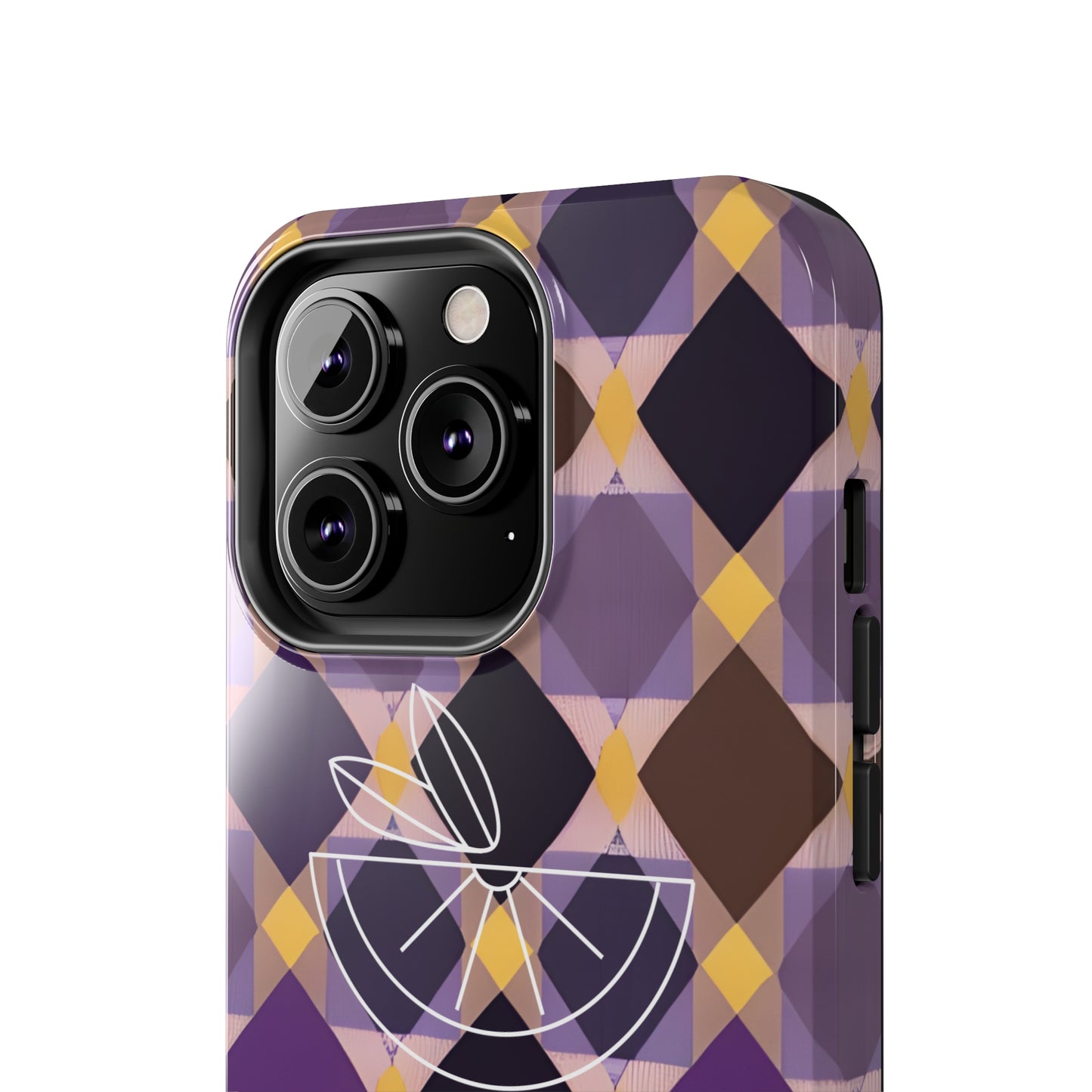 Purple Geo Plaid Tough Phone Cases