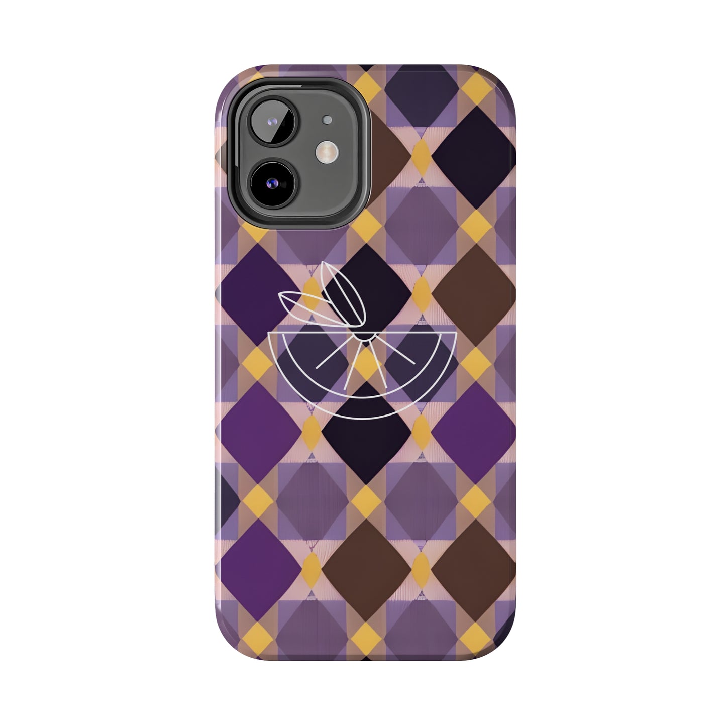 Purple Geo Plaid Tough Phone Cases