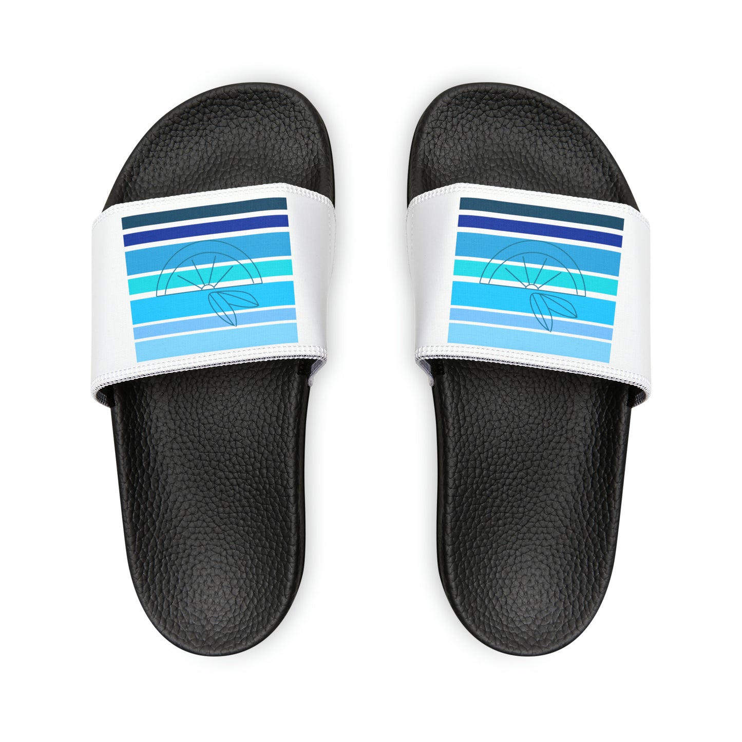 HLC Blue Stripes Youth PU Slide Sandals