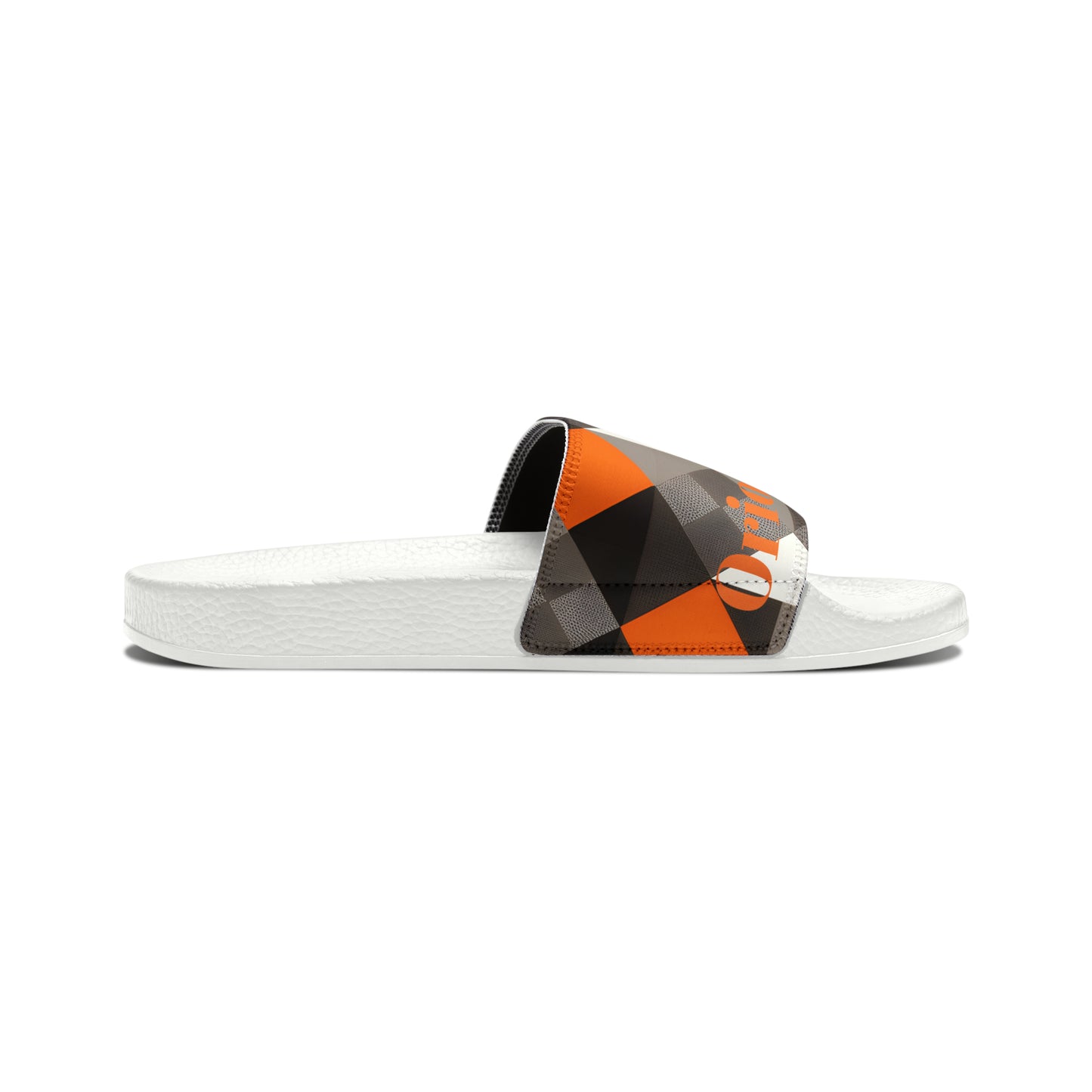 Orioles Fan Geo Print Youth PU Slide Sandals