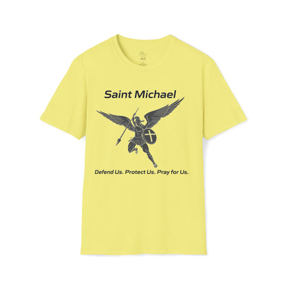 Archangel Saint Michael Art Design w/ prayer Unisex Softstyle T-Shirt