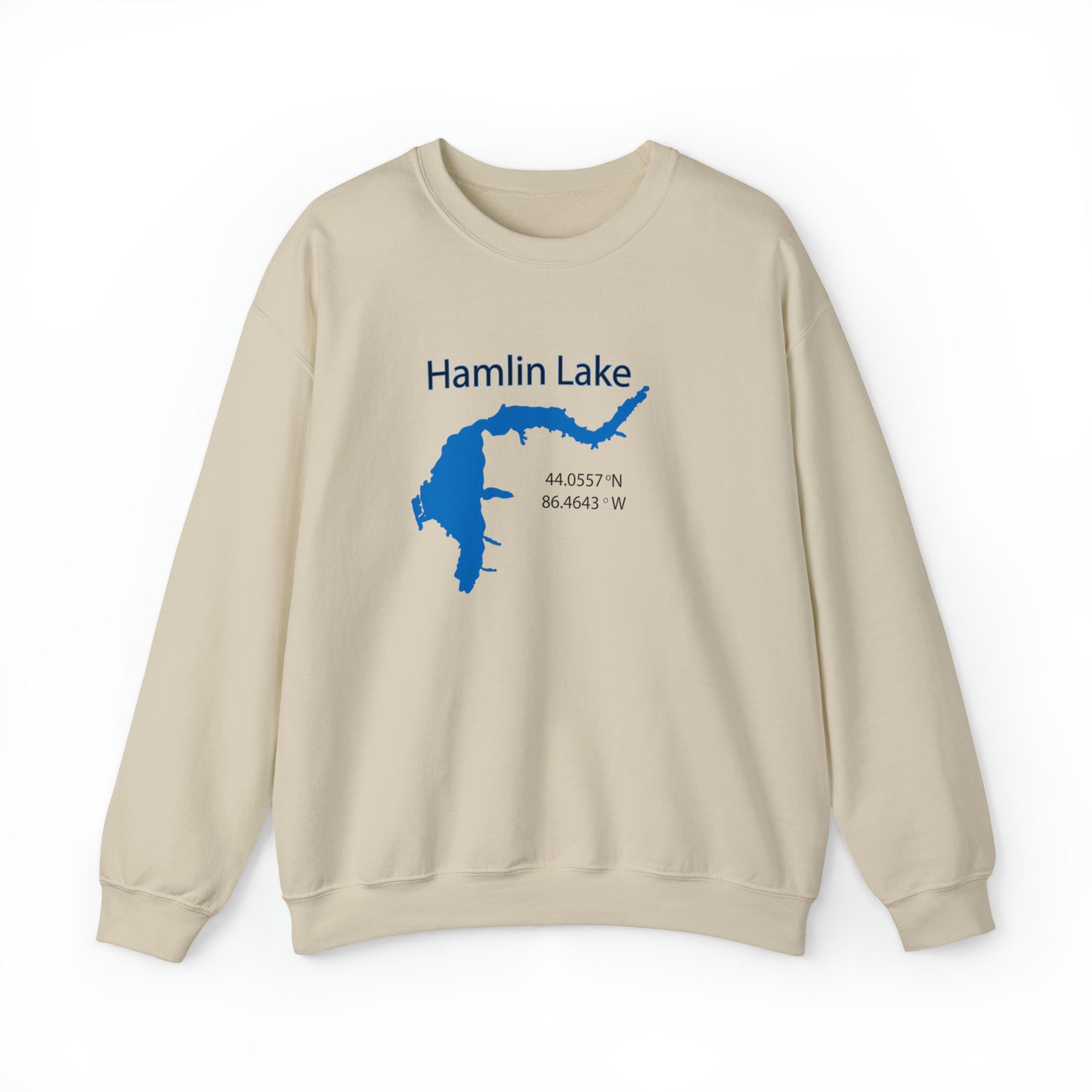 HLC Hamlin Lake Map Unisex Heavy Blend™ Crewneck Sweatshirt