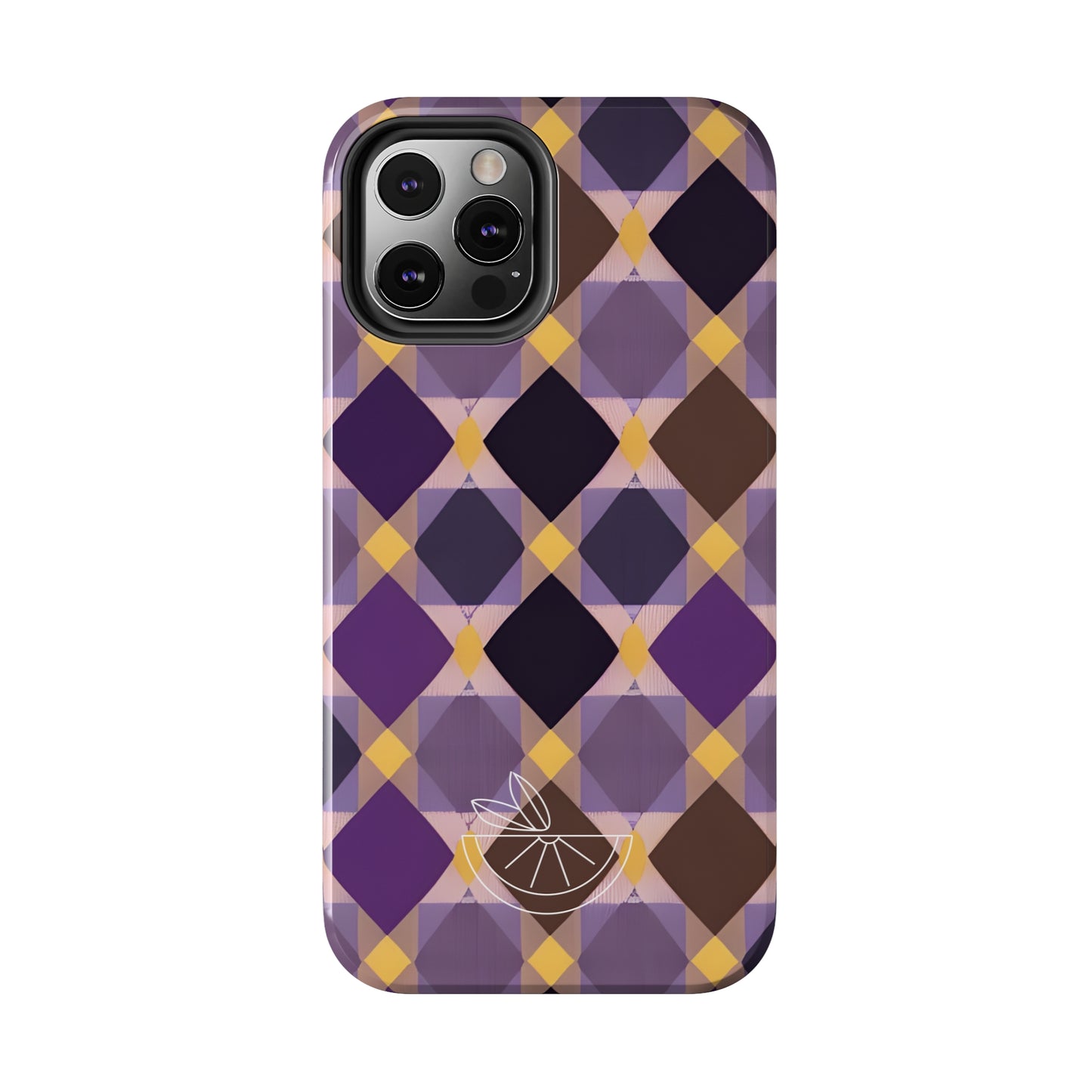 Purple Geo Plaid Tough Phone Cases