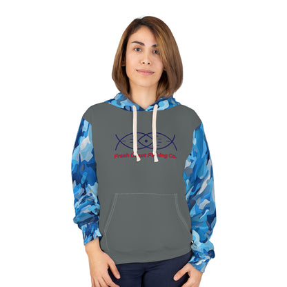 Fresh Coast Fishing Gray Unisex Pullover Hoodie (AOP)