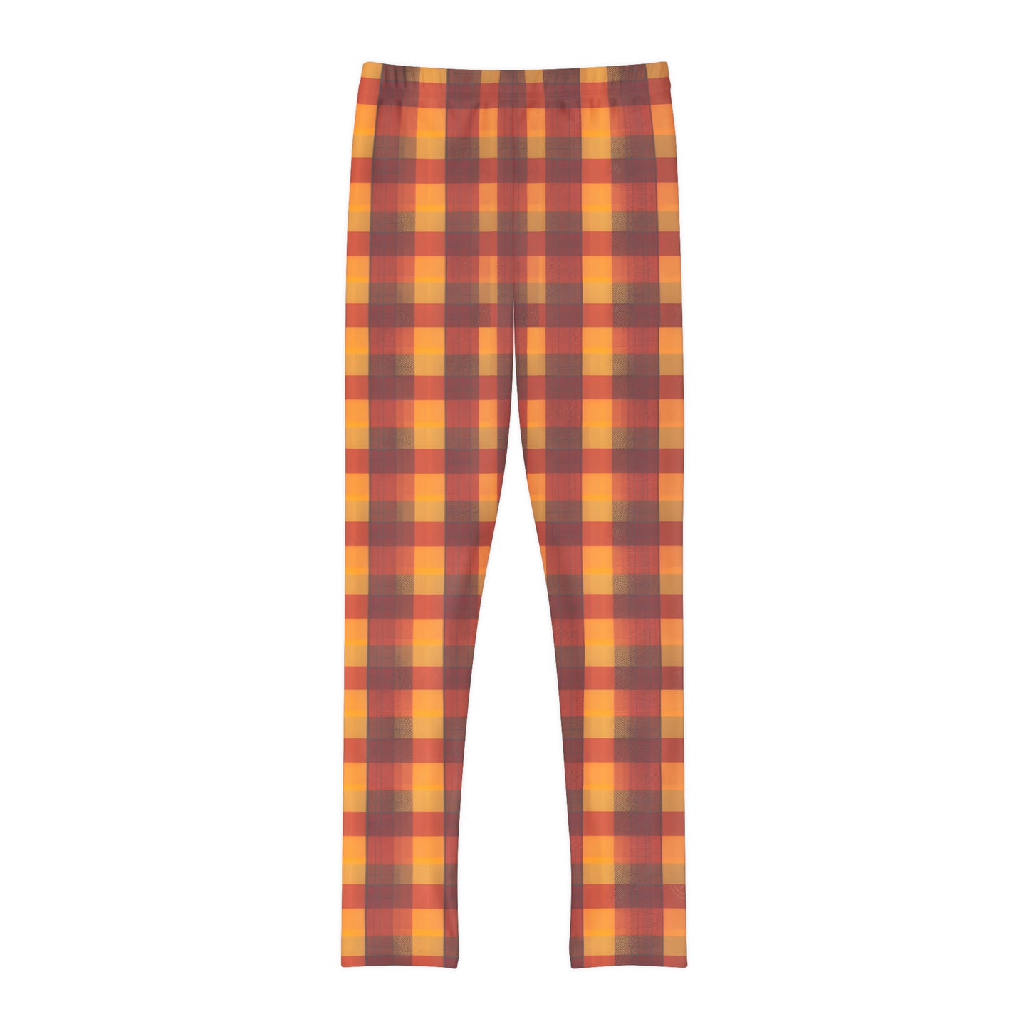 Vintage Fall Plaid Youth Full-Length Leggings (AOP)