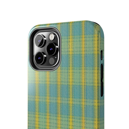 Green Blue Yellow Plaid Design Tough Phone Cases