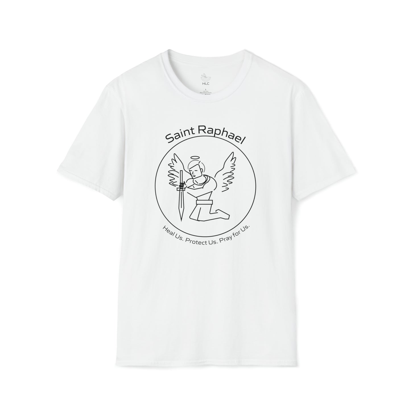 Archangel Saint Raphael w/ prayer Unisex Softstyle T-Shirt