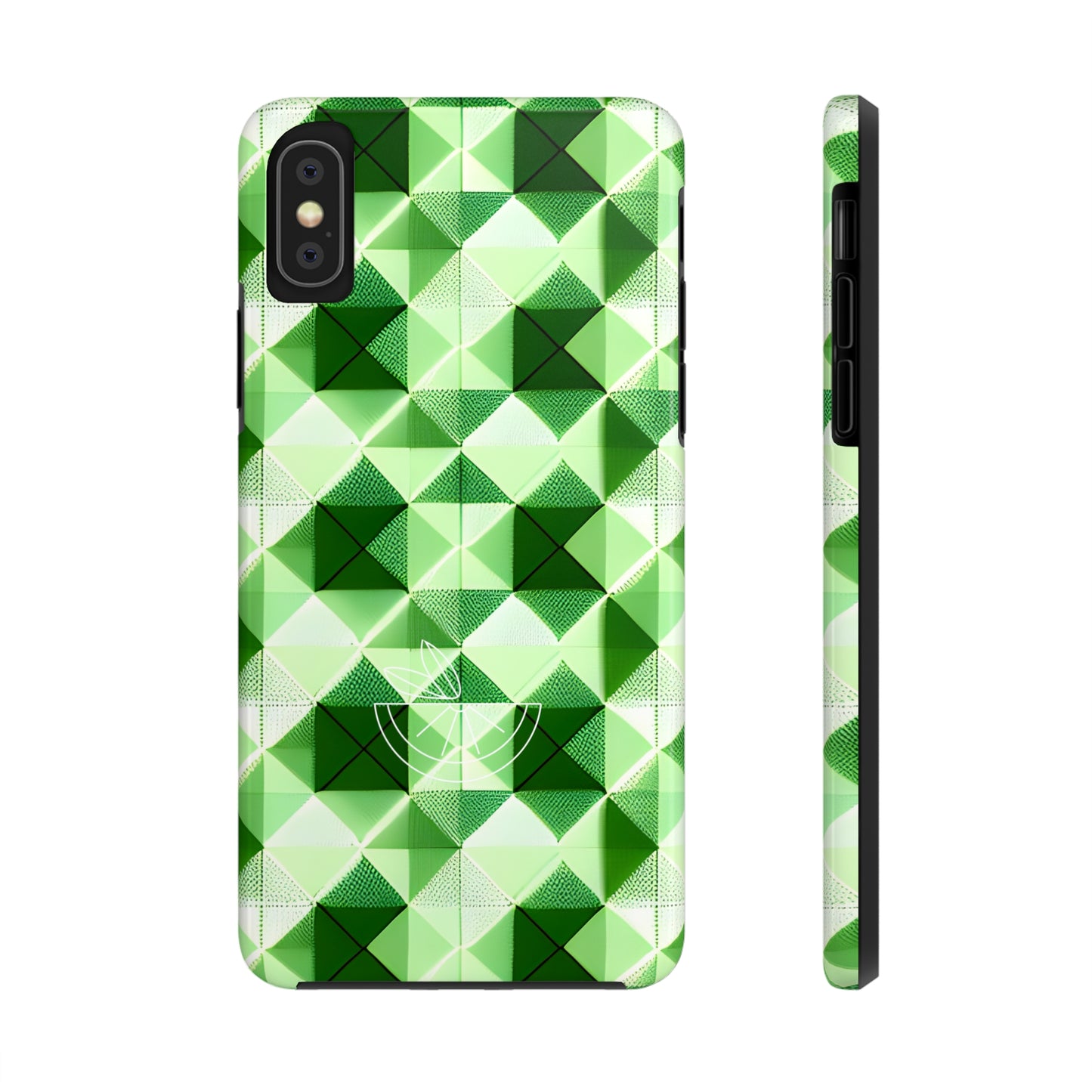 Go Green and White! Geo Print Tough Phone Cases