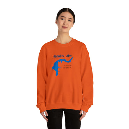 HLC Hamlin Lake Map Unisex Heavy Blend™ Crewneck Sweatshirt