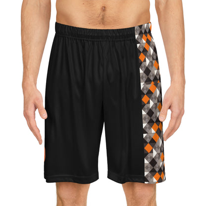 Orioles Fan Geo Print Stripe Basketball Shorts (AOP)