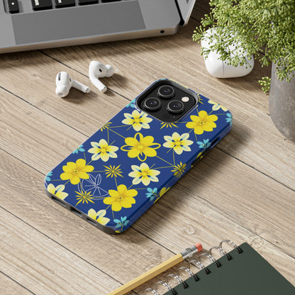 Vintage Yellow Flowers Tough Phone Cases