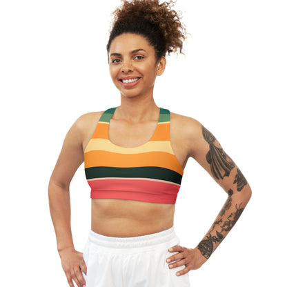 Vintage Stripes Seamless Sports Bra (AOP)