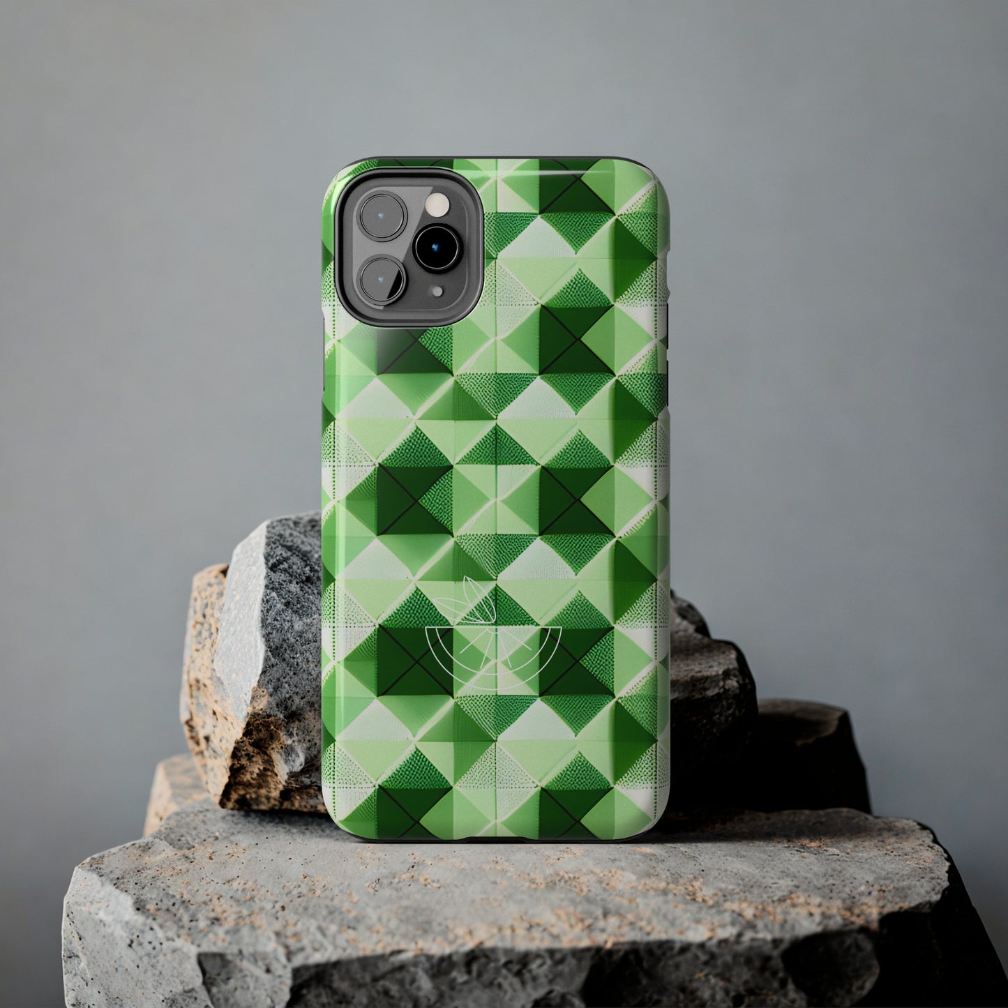 Go Green and White! Geo Print Tough Phone Cases