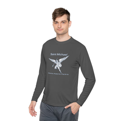 Archangel Saint Michael w/ prayer Unisex Lightweight Long Sleeve Tee