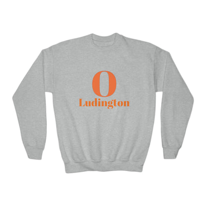 Ludington O with back Oriole Nation Youth Crewneck Sweatshirt