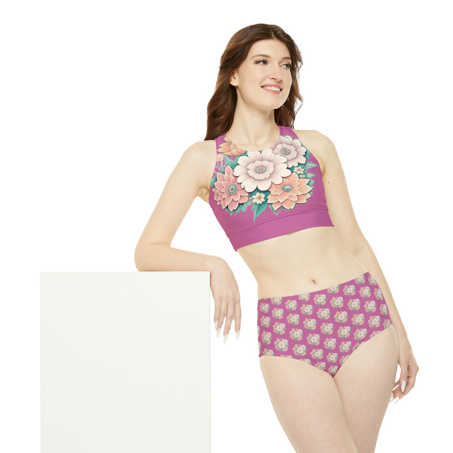 Flowers Sporty Bikini Set (AOP)