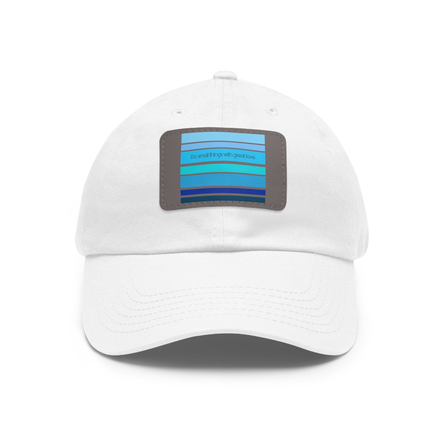 HLC Blue Stripes Dad Hat with Leather Patch (Rectangle)