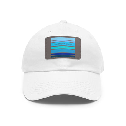 HLC Blue Stripes Dad Hat with Leather Patch (Rectangle)