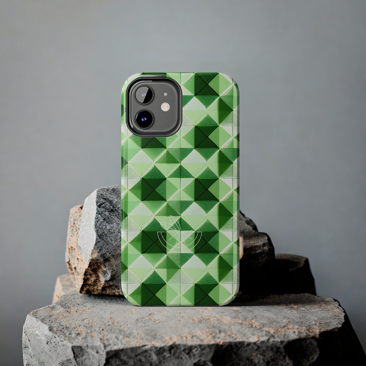 Go Green and White! Geo Print Tough Phone Cases