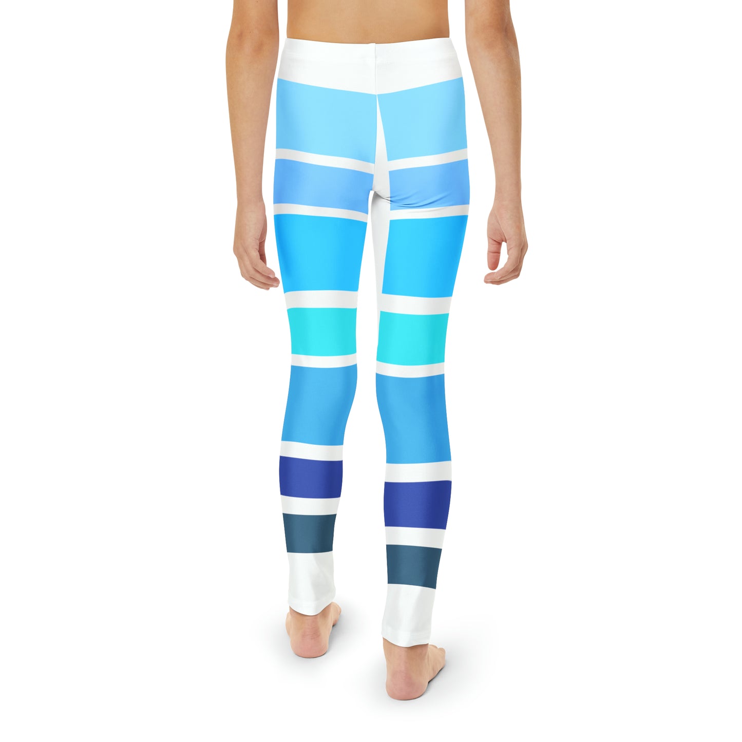 HLC Blue Stripes Youth Full-Length Leggings (AOP)