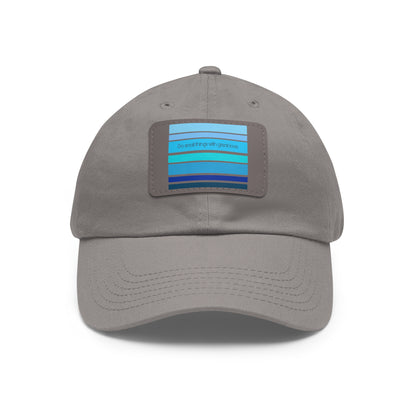 HLC Blue Stripes Dad Hat with Leather Patch (Rectangle)