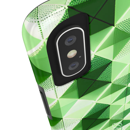 Go Green and White! Geo Print Tough Phone Cases