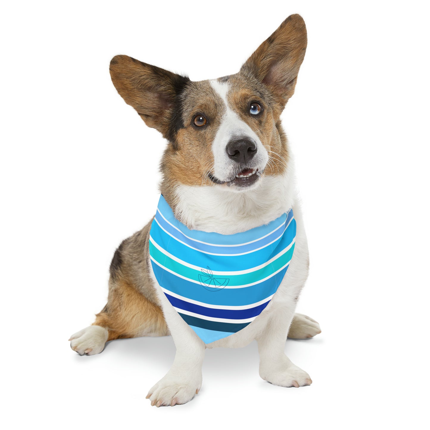 HLC Blue Stripes Pet Bandana Collar