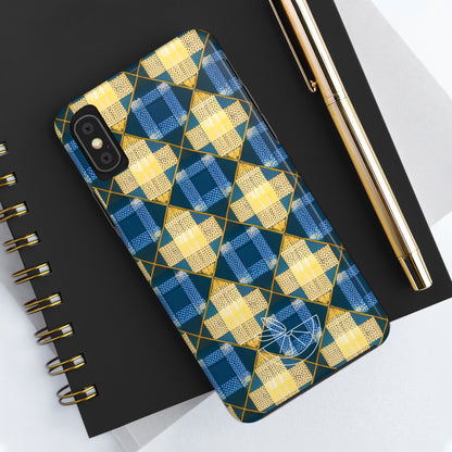 Blue and Gold Tough Phone Cases