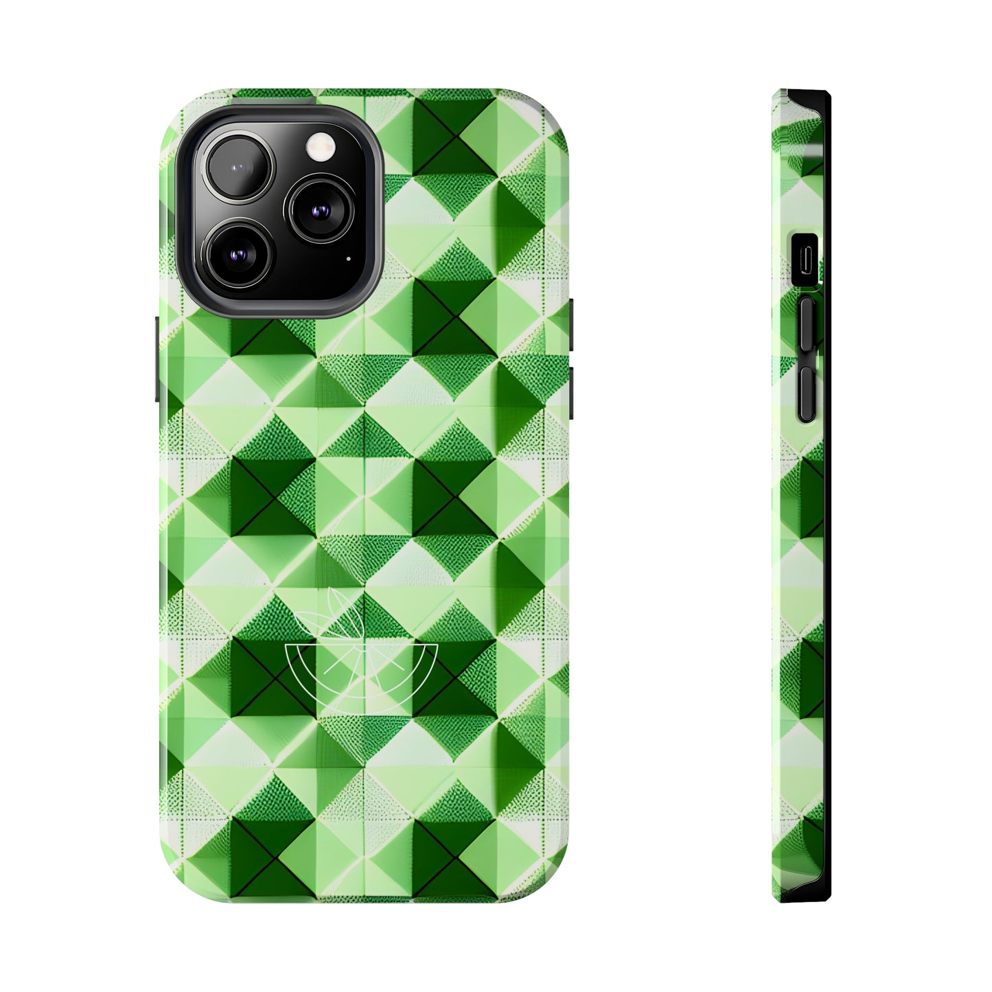 Go Green and White! Geo Print Tough Phone Cases