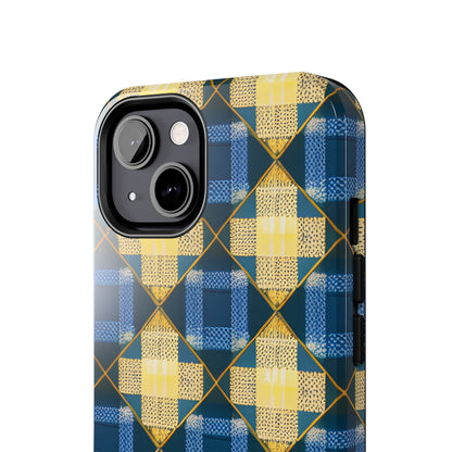 Blue and Gold Tough Phone Cases