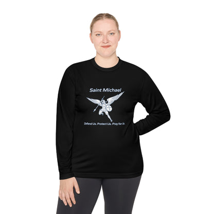 Archangel Saint Michael w/ prayer Unisex Lightweight Long Sleeve Tee