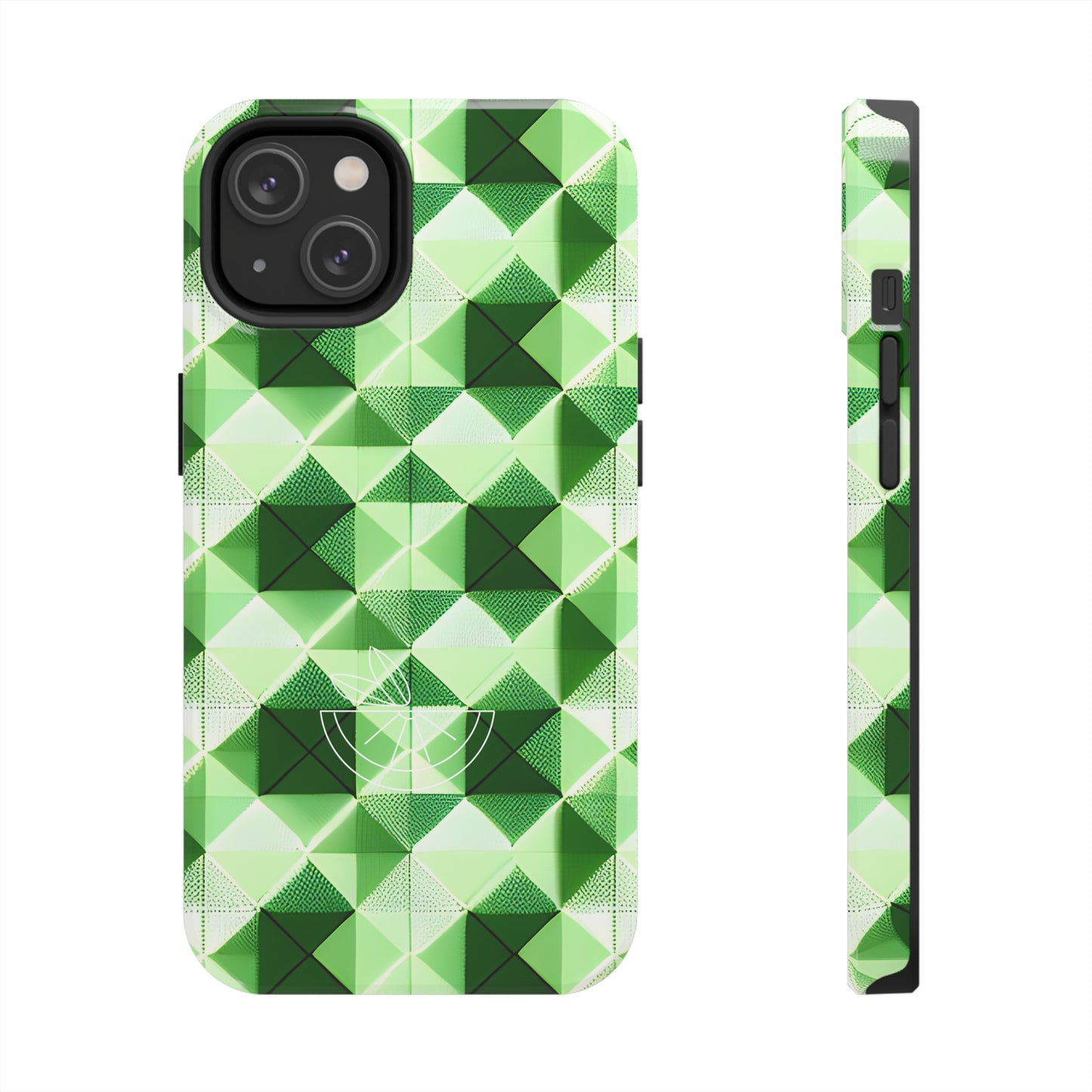 Go Green and White! Geo Print Tough Phone Cases