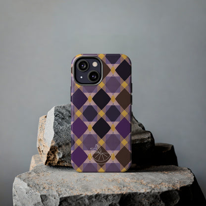 Purple Geo Plaid Tough Phone Cases