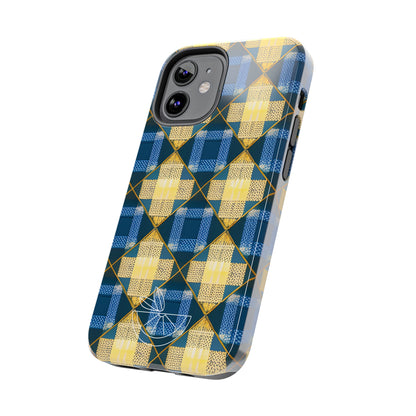 Blue and Gold Tough Phone Cases