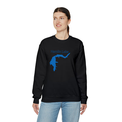 HLC Hamlin Lake Map Unisex Heavy Blend™ Crewneck Sweatshirt