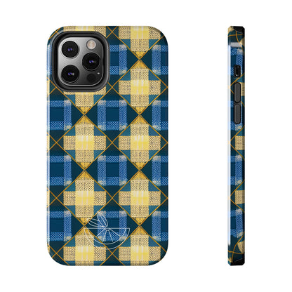 Blue and Gold Tough Phone Cases