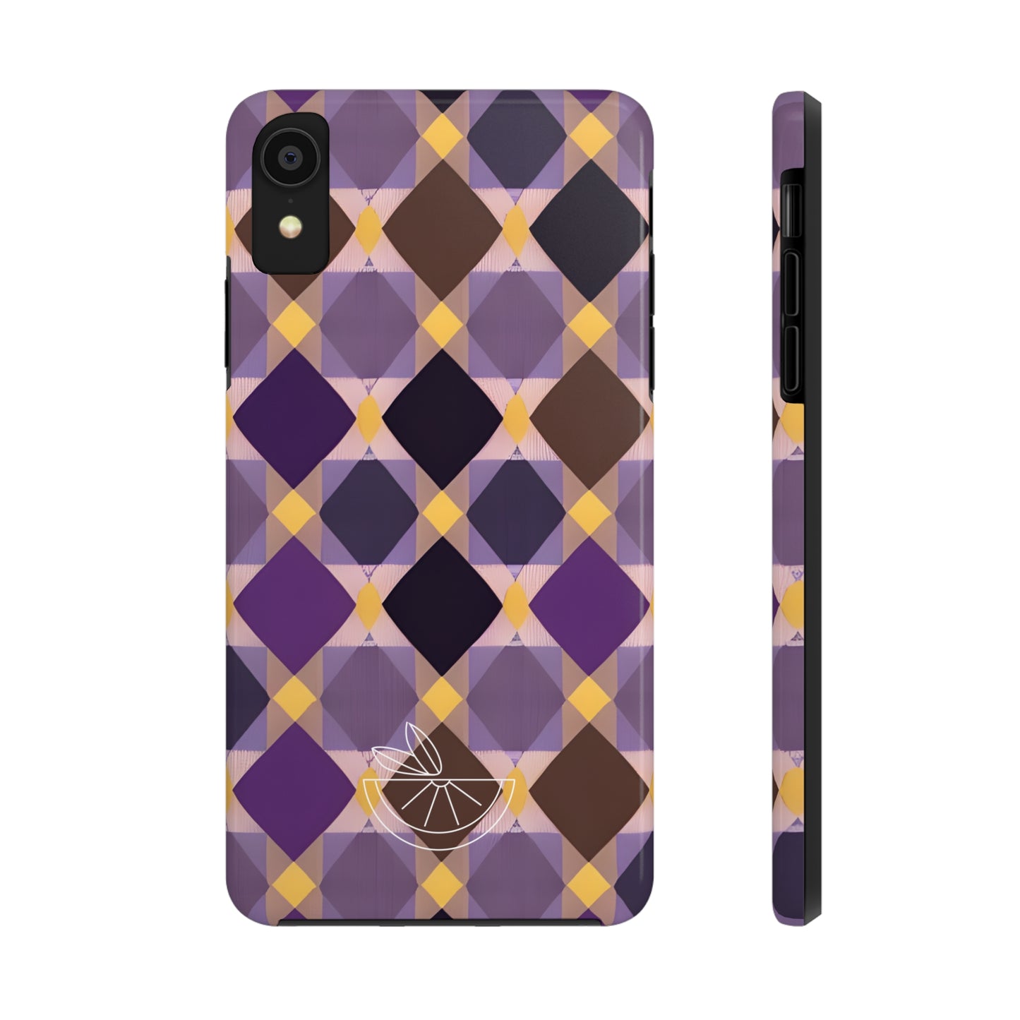 Purple Geo Plaid Tough Phone Cases