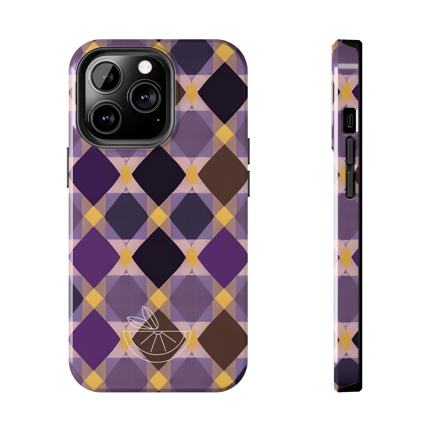 Purple Geo Plaid Tough Phone Cases