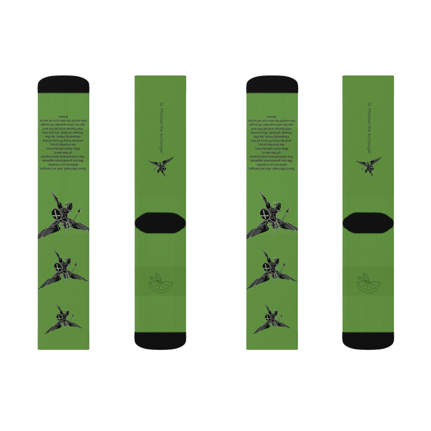 Saint Michael w/ prayer socks Sublimation Socks