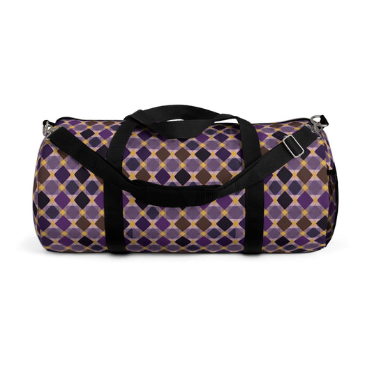 Purple Plaid Print Duffel Bag