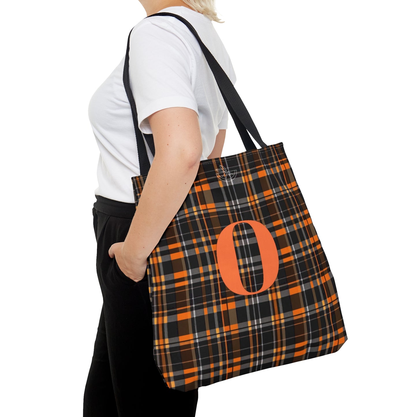 Orioles Fan Black and Orange Plaid Tote Bag (AOP)