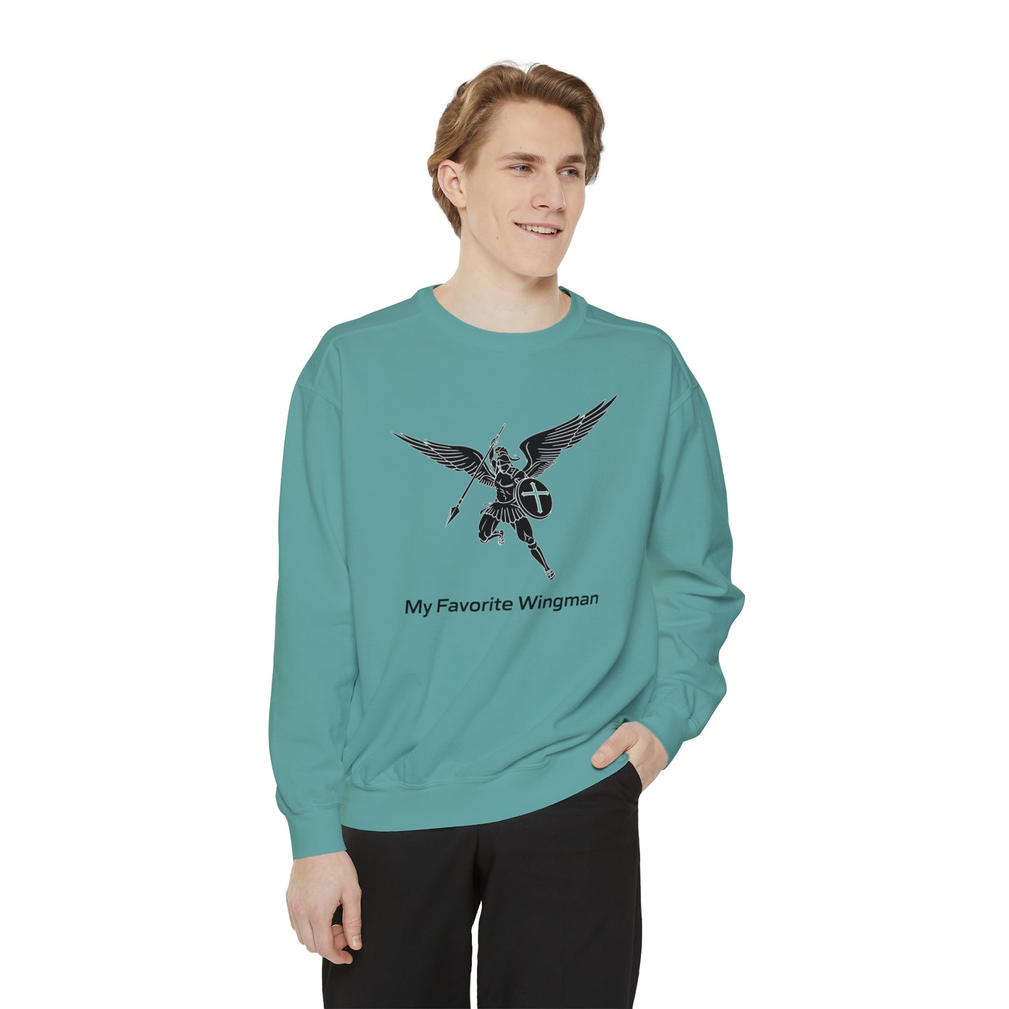 Archangel Saint Michael Unisex Garment-Dyed Sweatshirt