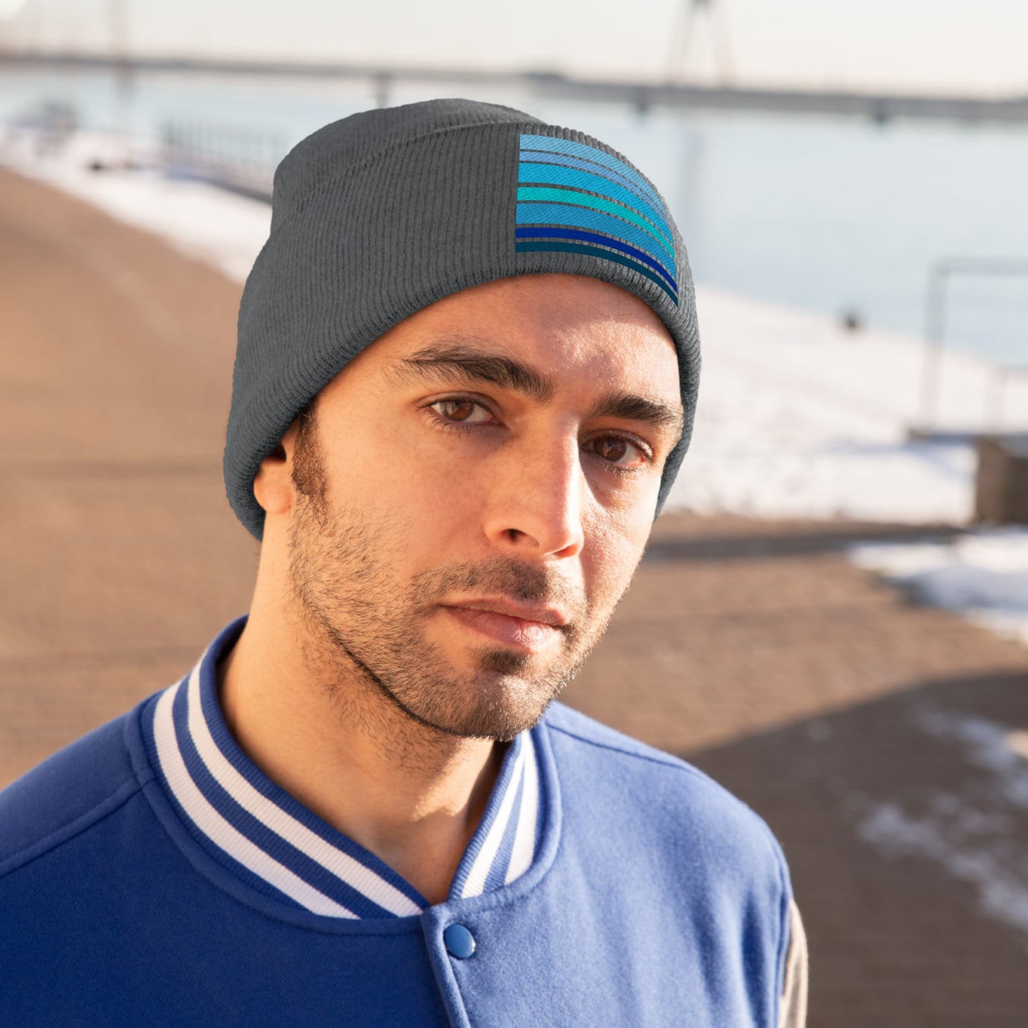 HLC Blue Stripes Knit Beanie