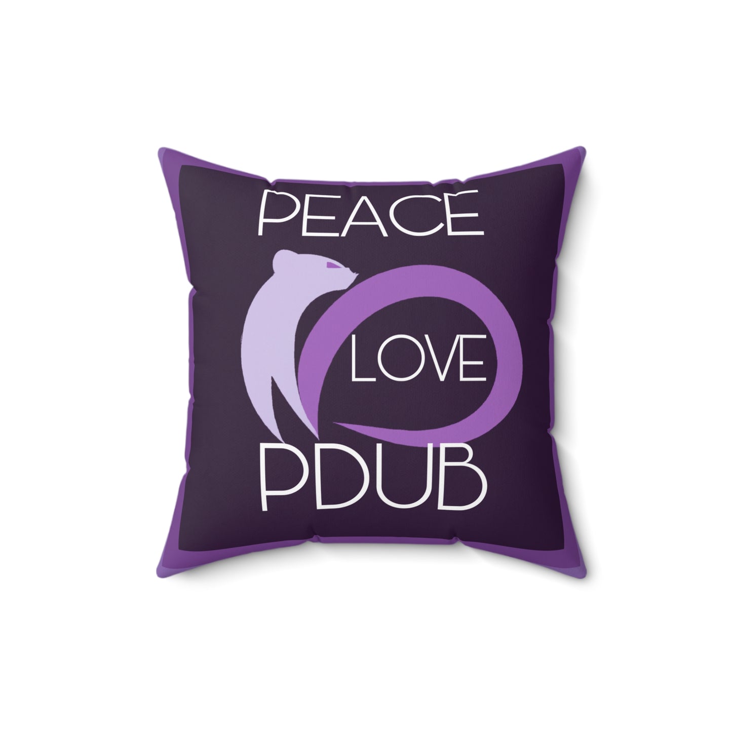 Peace Love PDUB Spun Polyester Square Pillow