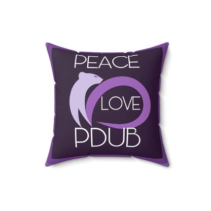 Peace Love PDUB Spun Polyester Square Pillow